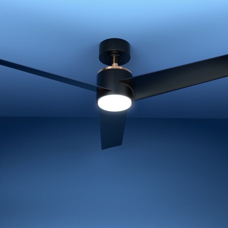 Devanti 52” Ceiling Fan DC Motor w/Light w/Remote – Black CF-B-52-N2-BK