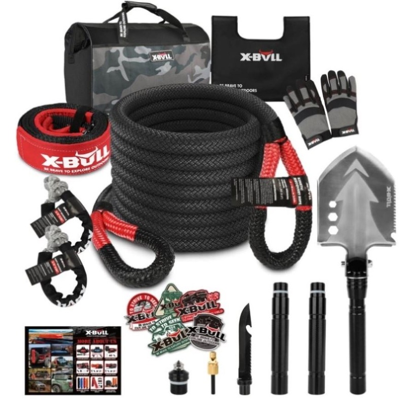 X-BULL Snatch Strap Soft Shackles Kinetic Recovery Rope Folding Shovel Survival V211-AUEB-XBRK013FS001