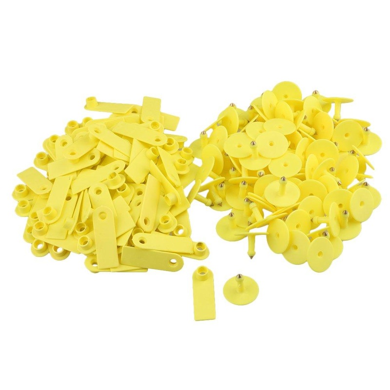 100x Cattle Ear Tags 5x2cm Set – Mini Yellow Blank Pig Goat Livestock Label V238-SUPDZ-28745113108560