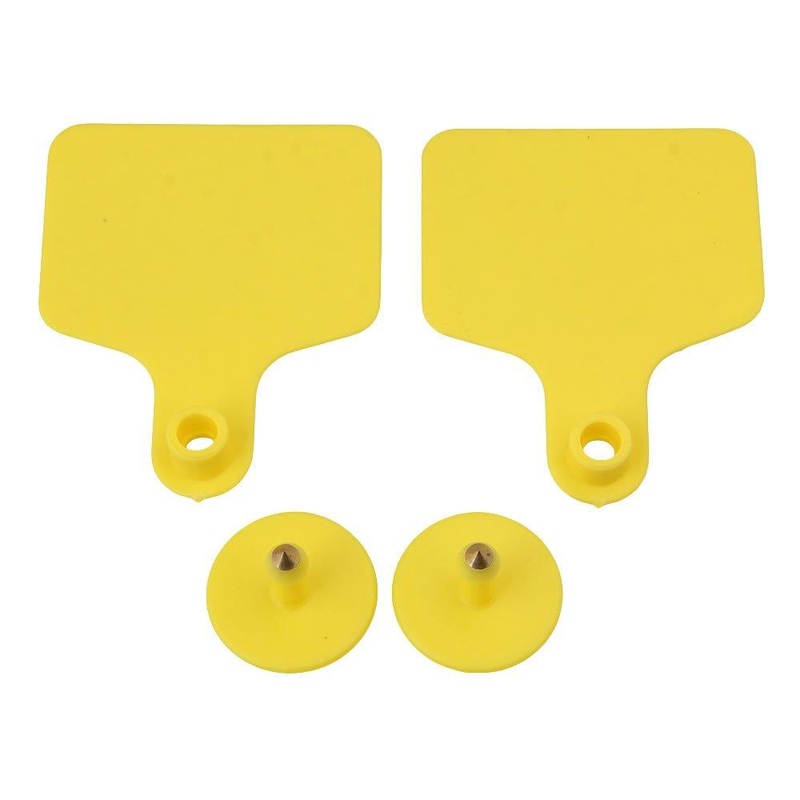 100x Cattle Ear Tags 6x7cm Set – Medium Yellow Blank Cow Sheep Livestock Label V238-SUPDZ-28745351069776