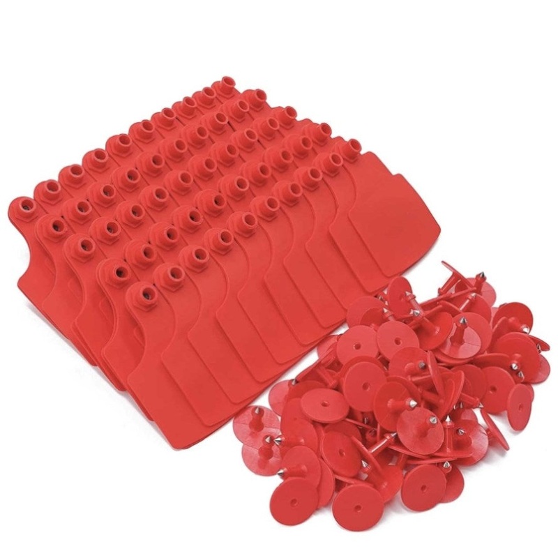 100x Cattle Ear Tags Set – 7.5x10cm XL Red Blank Pig Cow Sheep Livestock Label V238-SUPDZ-39973742510160