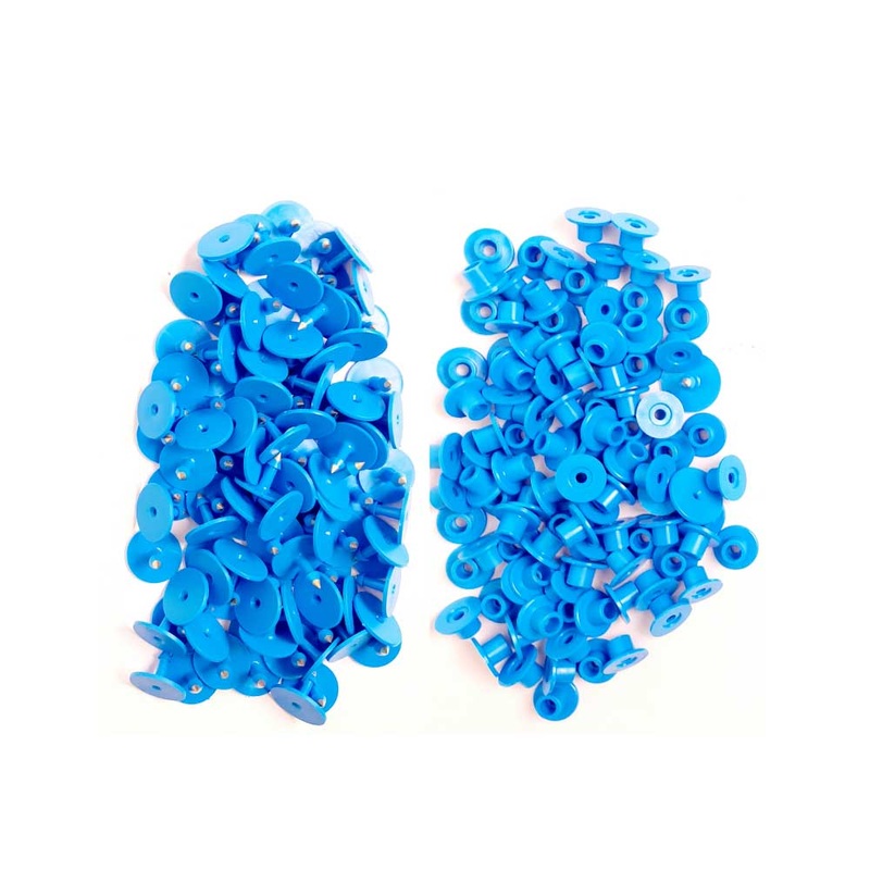 100x Cattle Ear Tags Set – Round Blue Pig Sheep Goat Small Blank Livestock Label V238-SUPDZ-32497460379728