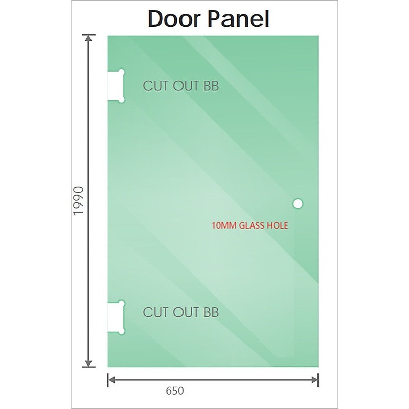 100x100cm Corner Frameless Shower Screen with Black Brackets and SS Hinges, Square Double Pull V63-871801