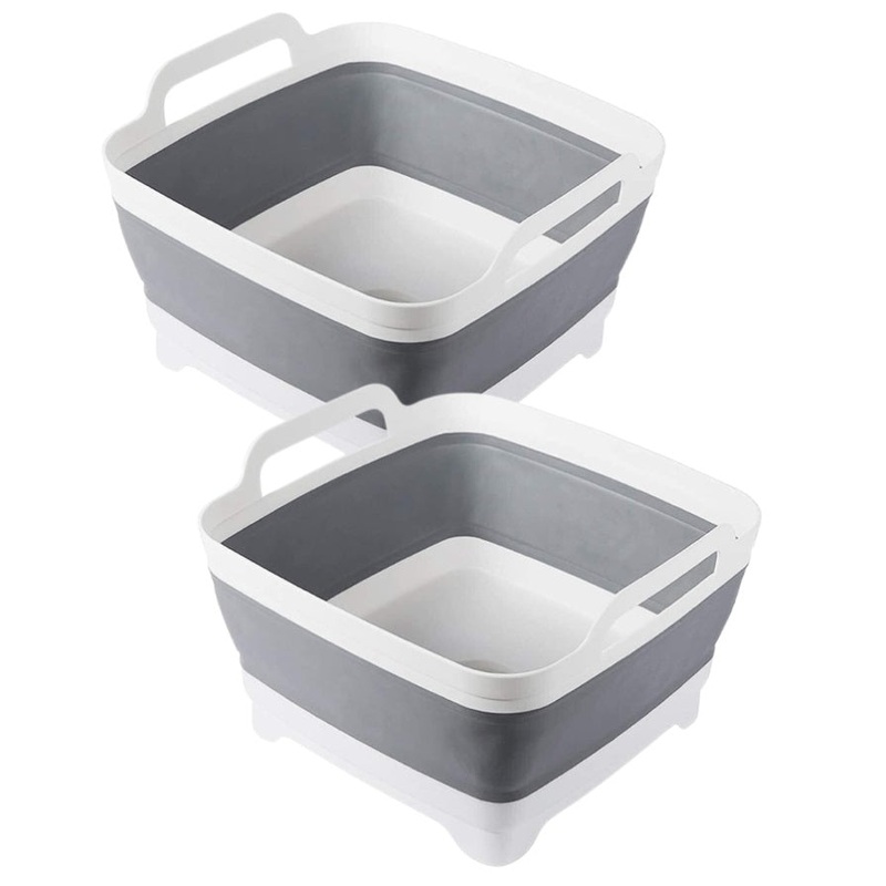 2x Collapsible Strainer Foldable Fruit Veggies Wash Colander Storage Basket V563-75193-2X