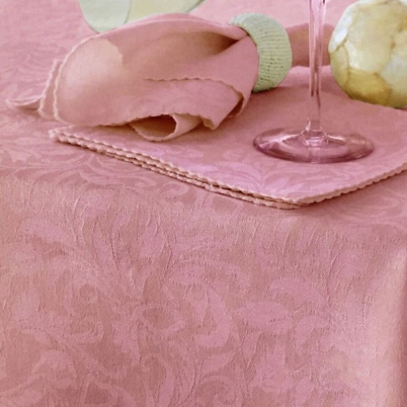 Damask Embossed Tablecloth 160 x 260 cm Blossom Pink V442-GNA-TABLEC-DAMASK-260OB-BLOSSOMPINK