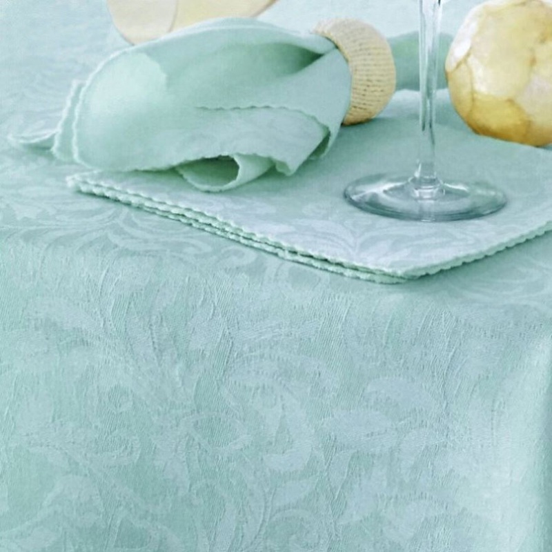 Damask Embossed Tablecloth 160 x 260 cm Light Turquoise V442-GNA-TABLEC-DAMASK-260OB-LIGHTTURQUOISE