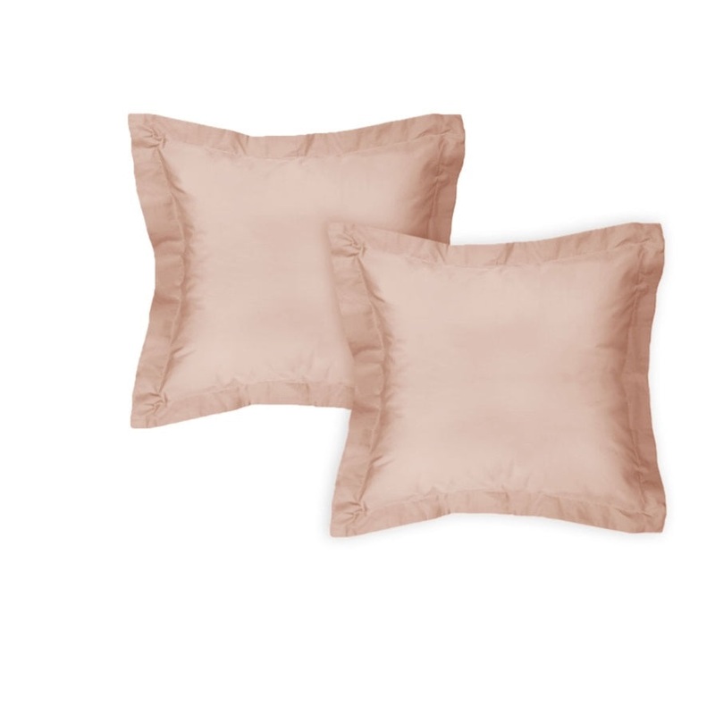 Algodon Pair of 300TC Cotton European Pillowcases Pink V442-INT-PILLOWC-300TCPAIR-PINK-EU