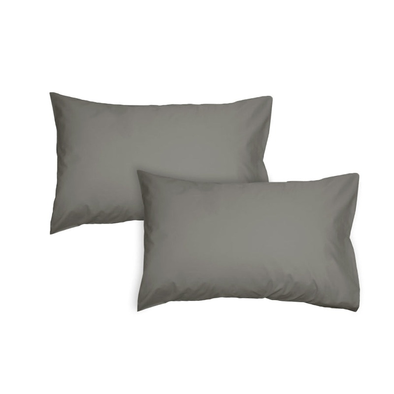 Algodon Pair of 300TC Cotton Standard Pillowcases Charcoal V442-INT-PILLOWC-300TCPAIR-CHARCOAL-ST