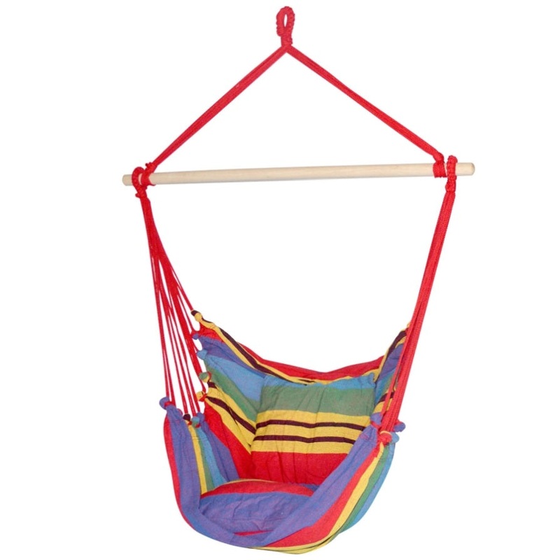 Gardeon Hammock Chair Outdoor Camping Hanging Hammocks Cushion Pillow Rainbow HM-CHAIR-PILLOW-RAINBOW