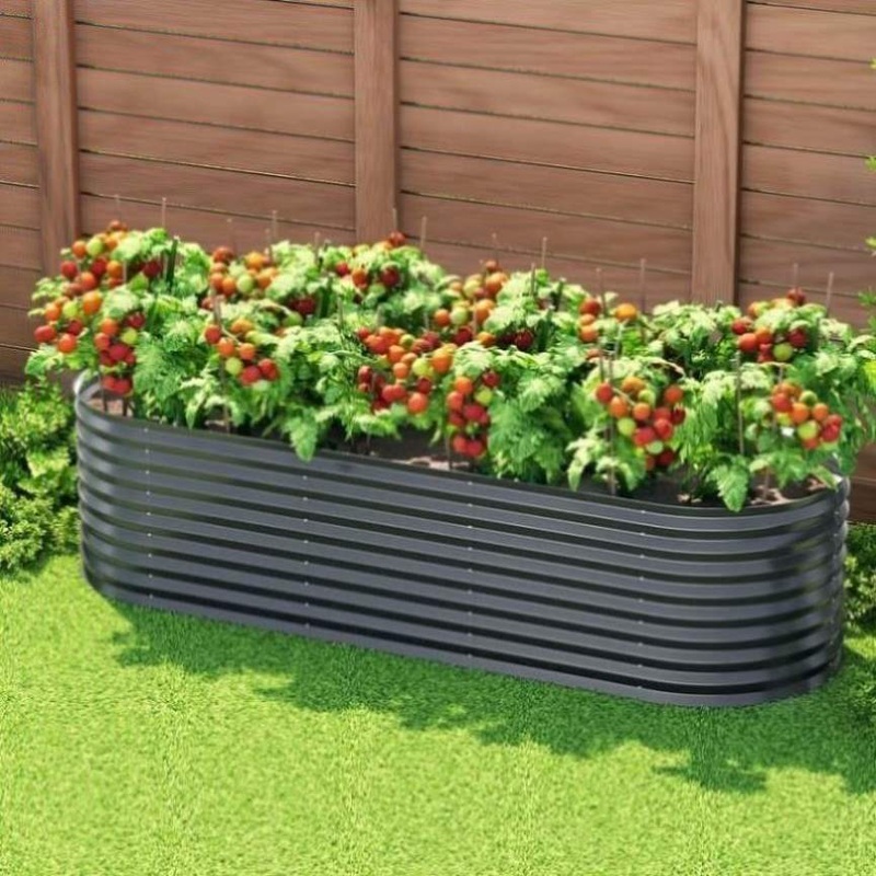 Green Fingers Garden Bed 240X80X56cm Oval Planter Box GARDEN-OVAL-AG-2408056