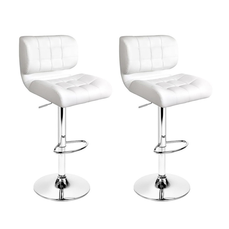 Artiss 2x Bar Stools Gas Lift Leather Padded White BA-TW-4059-WHX2