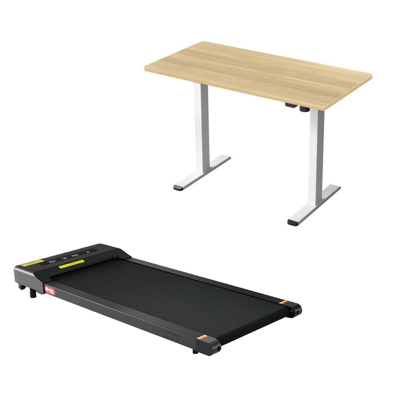 Artiss Electric Treadmill with 120cm Automatic Standing Desk Walking Pad 400mm SDTM-114G-WHNT-120-400PAD