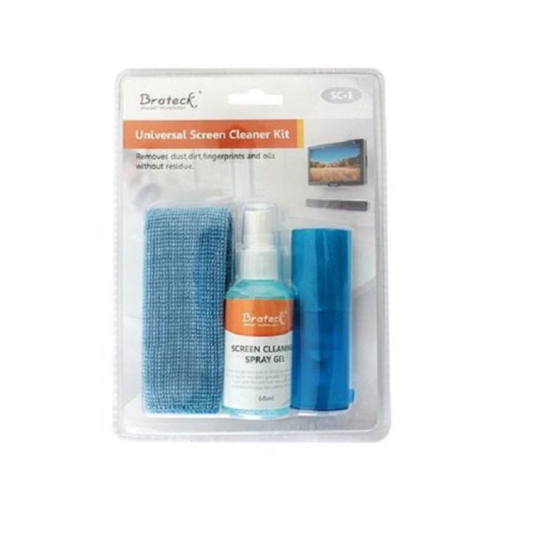 Brateck 3-In-1 Screen Cleaner Kit 1 x 60ml Screen Cleaner + 1 x 200x200mm Pearl Cloth + 1 x Soft V177-L-MABT-SC-1