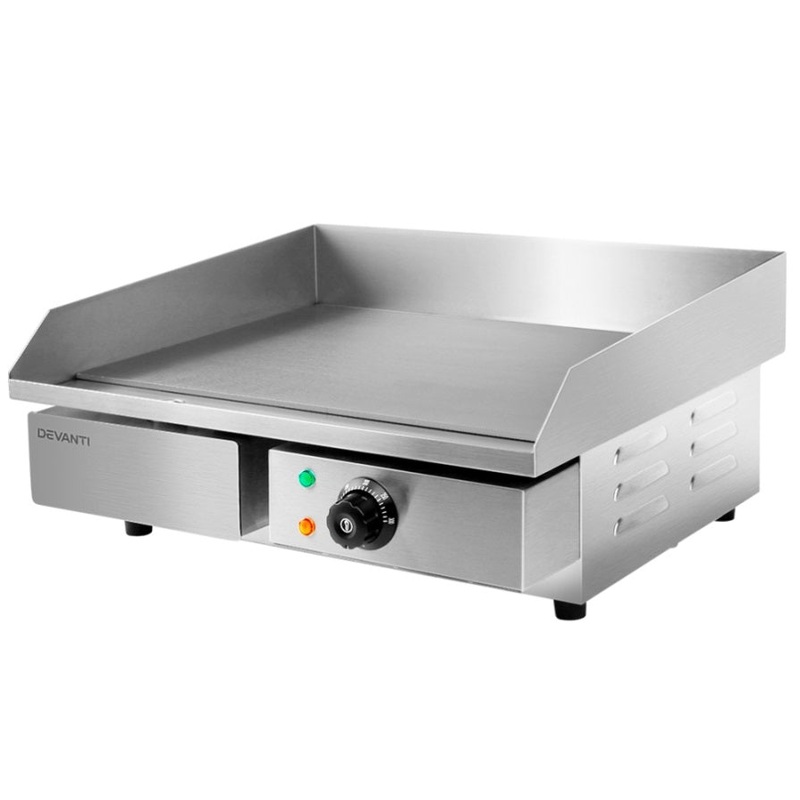 Devanti Commercial Electric Griddle 55cm BBQ Grill Plate 3000W CEG-D5C-SINGLE