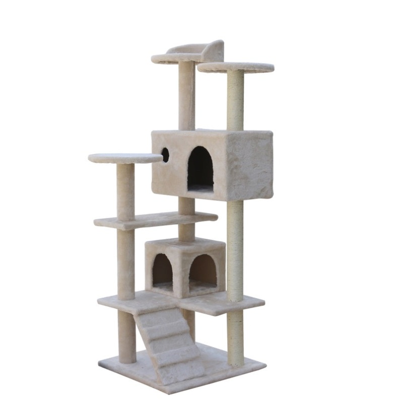 YES4PETS 130 cm Beige Cat Scratching Post Tree Scratcher Pole-Beige V278-CT130_BEIGE