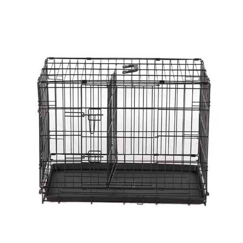 YES4PETS 24′ Collapsible Metal Dog Rabbit Crate Puppy Cage Cat Carrier With Divider V278-CR24WDIVIDER