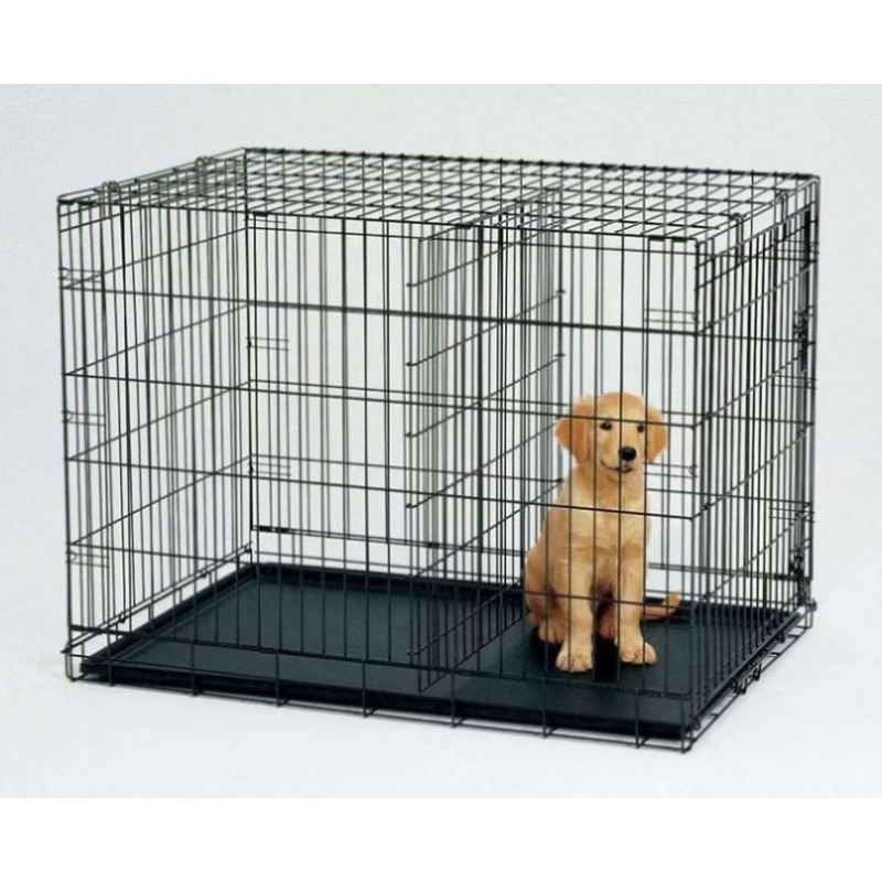 YES4PETS 36′ Collapsible Metal Dog Cat Crate Cage Cat Carrier With Divider V278-CR36WDIVIDER