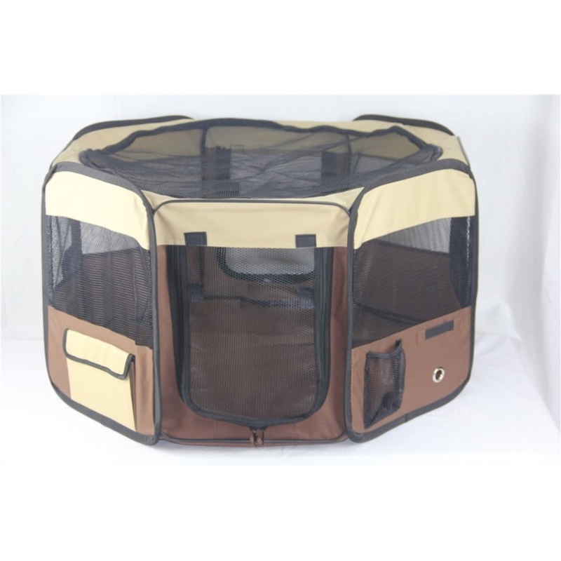 YES4PETS Small Brown Dog Cat Puppy Rabbit Guinea Pig Cat Soft Playpen V278-SP3545_BROWN