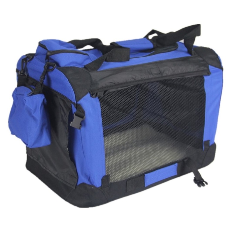 YES4PETS Small Foldable Pet Soft Dog Cat Puppy Rabbit Crate Bag With Curtain-Blue V278-SC4934-S_BLUE