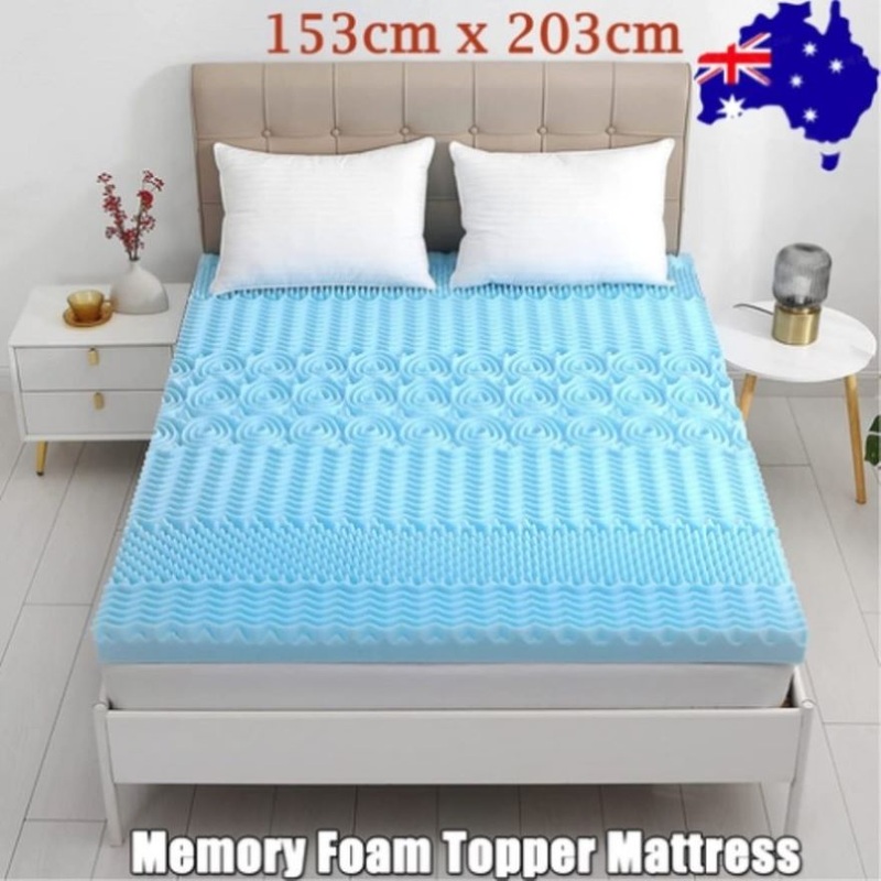 7 Zone Memory Foam Topper Mattress Toppers Cool Gel Pad Mat Medium Firm 8cm Thick 153cm x 203cm V201-W12782464