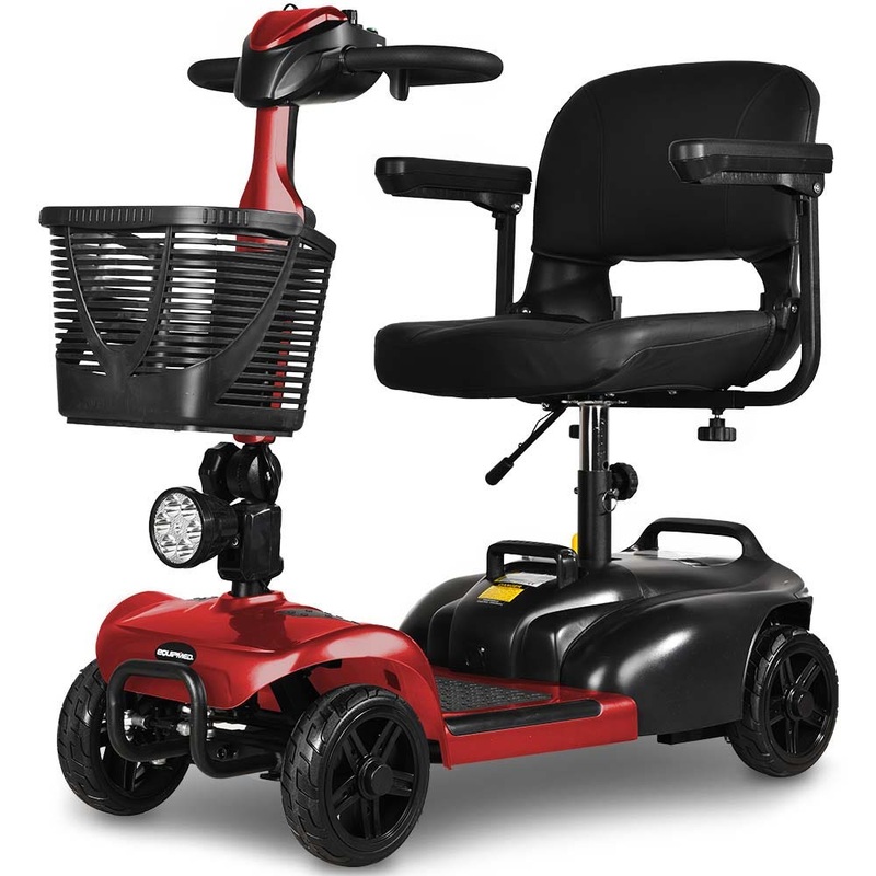 EQUIPMED FreeLite+ Mid-Sized Foldable Electric Mobility Scooter, Lithium Battery, Long Range and V219-HMBMSCEQ4LRA