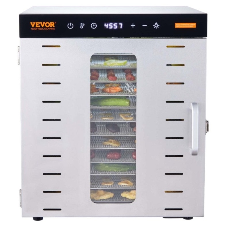 VEVOR 10 Trays Food Dehydrator Machine Stainless Steel 1000W Jerky Fruit Drying V952-SP1005481000WM6IMV3