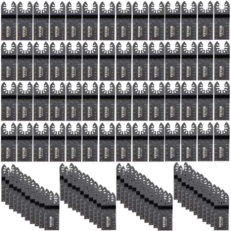 VEVOR 100PCS Oscillating Saw Blades, Quick Release Multitool Blades Kit, HCS Tool Blades for Wood V952-BDGJDPG100PCSS199V0