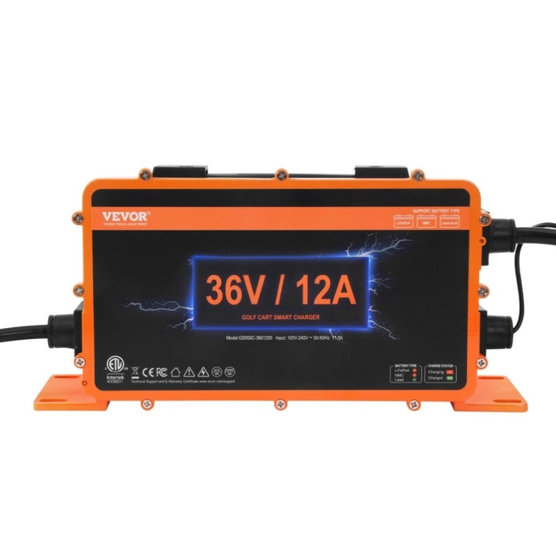 VEVOR 12 AMP Golf Cart Smart Battery Charger for EZGO D-Style IP67 ETL V952-GEFQCDCCDQDXN3UKQV3