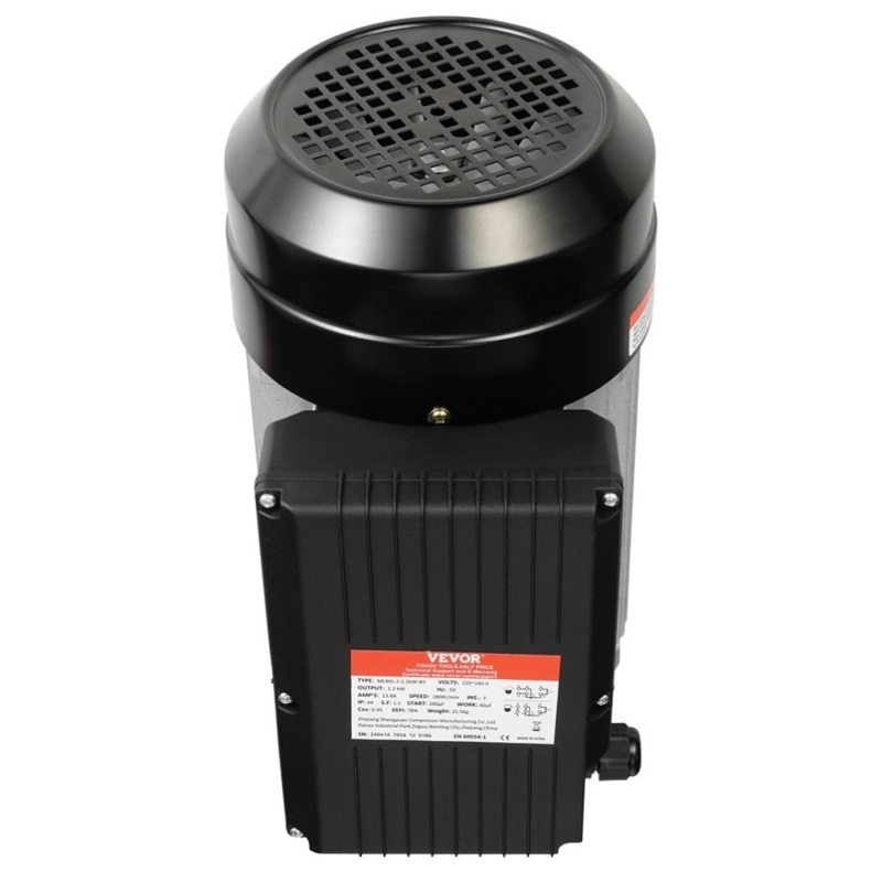 VEVOR 2.2KW Electric Motor 2800 rpm, AC 220~240V 13.8A, 90L, B3 Frame, Air Compressor Motor Single V952-TYJLIECDJ2802OQUKV7