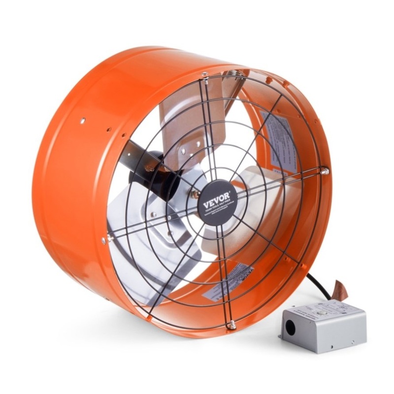 VEVOR 380 mm Gable Mount Fan 1650 CFM Attic Vent Fan with Adjustable Thermostat V952-SQFJ15YC16502BPXZV3