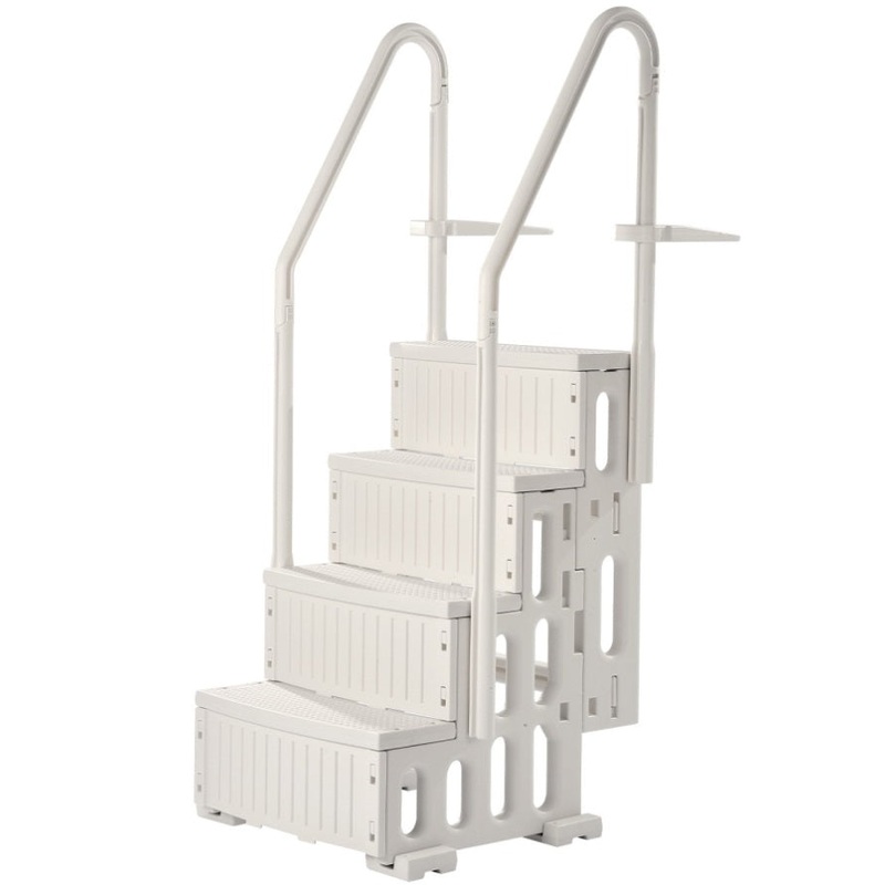 VEVOR 4-Step White Robust Pool Ladder of 2 Handrails for 1219.2-1371.6 mm Pools V952-DXYCTLTSFSSLMT8OVV0