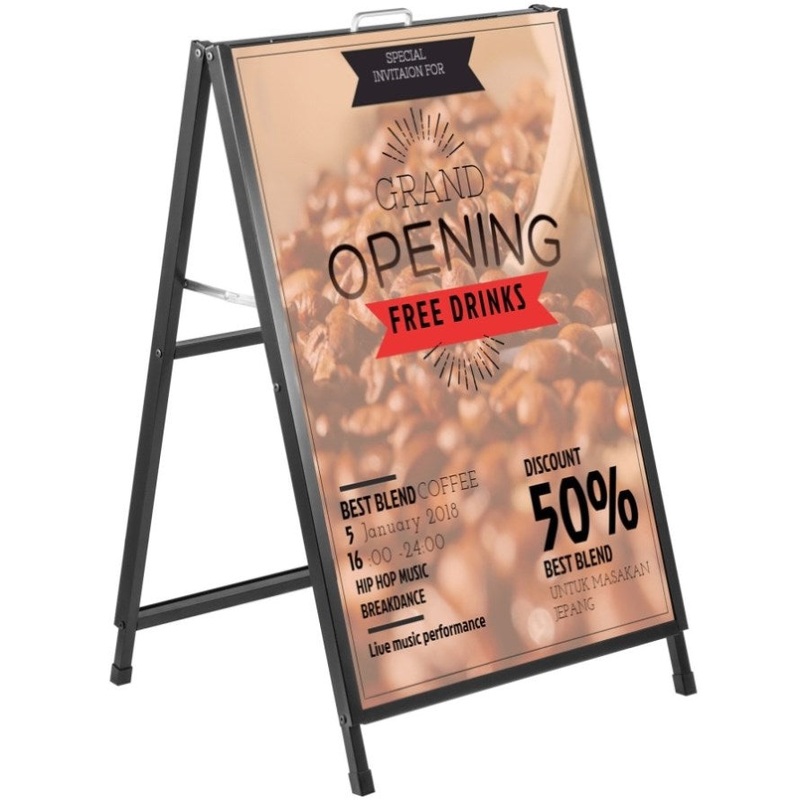 VEVOR A-Frame Sidewalk 24×36 Sidewalks for Businesses Black Coated Steel Metal A-Frame V952-ZSJCRSTHBJ2436YC1V0