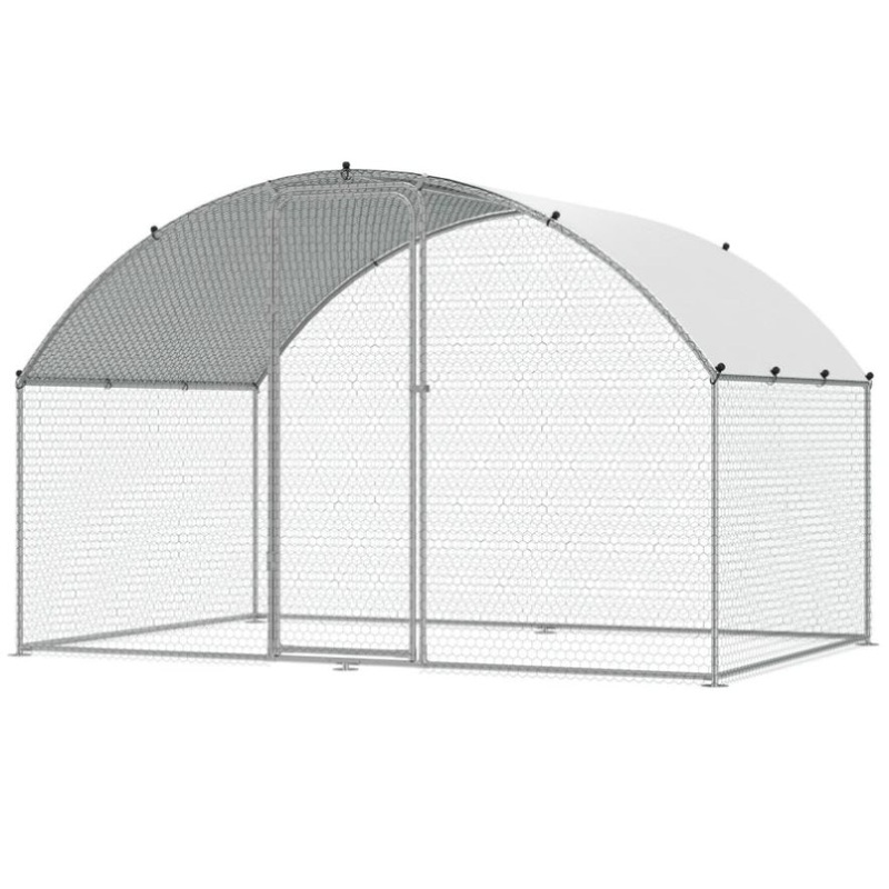 VEVOR Chicken Coop, 9.8×6.5×6.5ft Walk-in Large Metal Chicken Run for Yard with Waterproof Cover, V952-BRSJP2X3X2MYGZ1GPV0