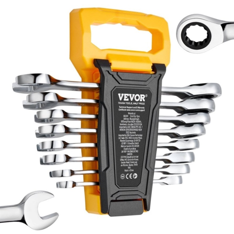 VEVOR Combination Wrench Set 8-Piece Metric 8 mm to 19 mm with Organizer Rack V952-ZXBSTZGDK8PCTOFDPV0