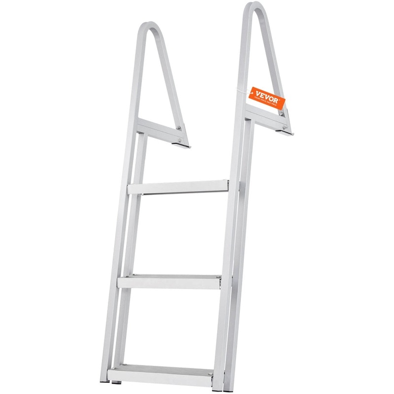 VEVOR Dock Ladder, Removable 3 Steps, 159 kg Load Capacity, Aluminum Alloy Pontoon Boat Ladder with V952-MTXTCXSJFHXJDFX4BV0