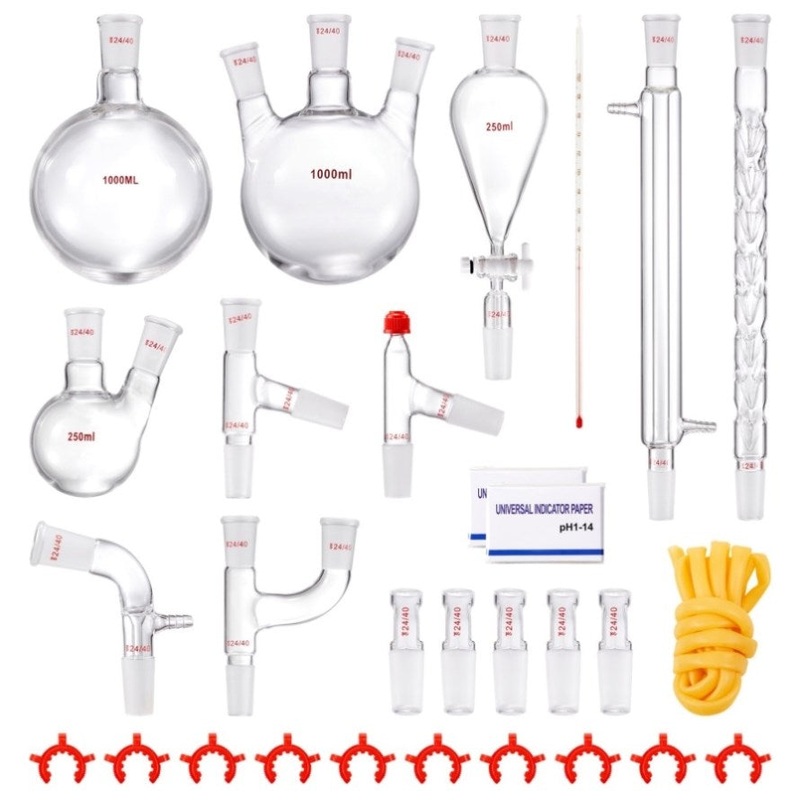 VEVOR Lab Glassware Distillation Kit 1000ml 3.3 Boro 29 pcs Glassware Equipment V952-SYSZLTJJPWW1IZZ32V0