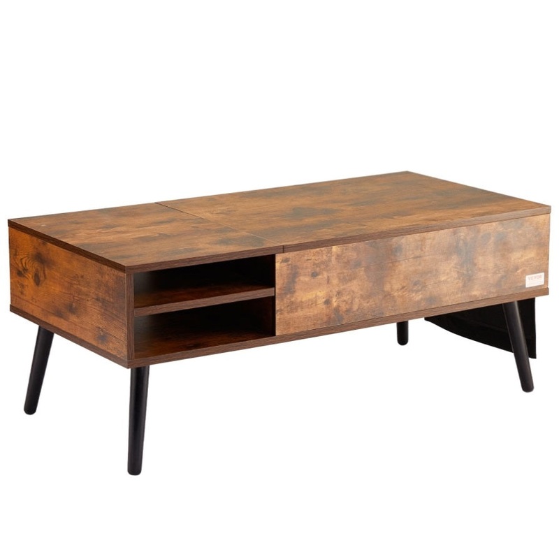 VEVOR Lift Top Coffee Table 39.4 in Rectangle Coffee Table for Living Room Brown V952-KFZZFX394INCN8GJ4V0