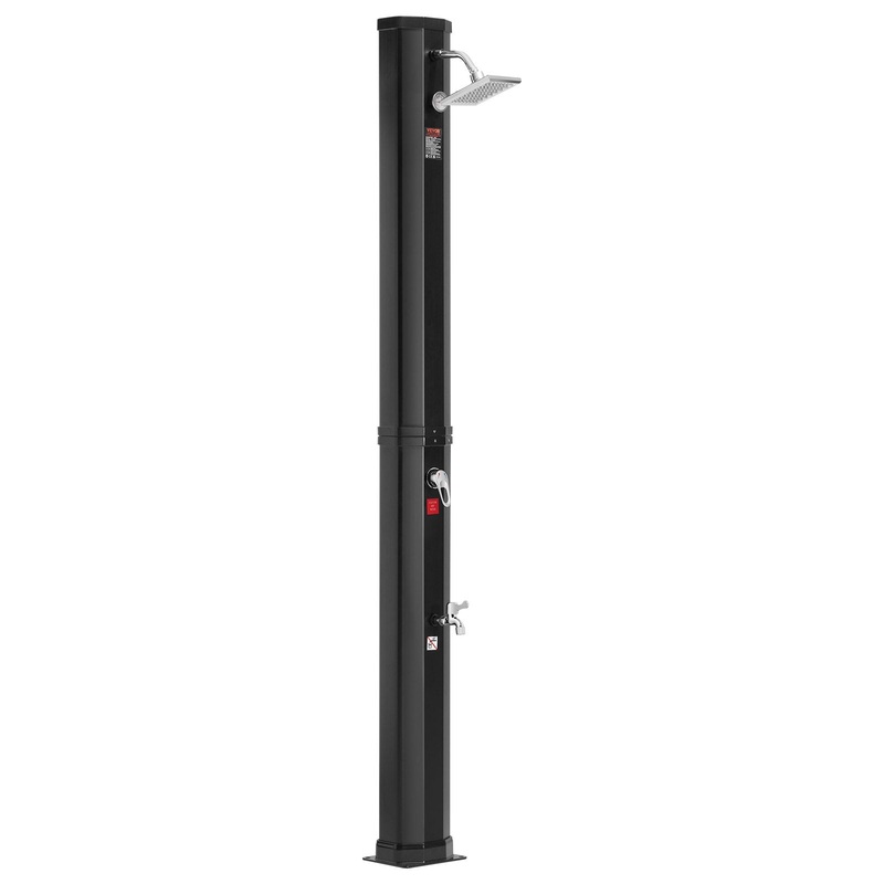 VEVOR Outdoor Solar Heated Shower, 35L Poolside Shower Kit with Shower Head and Foot Shower Tap, V952-TYNLYQHSPVCLT705AV0