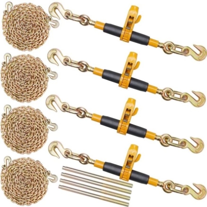 VEVOR Ratchet Chain Binder 3/8-1/2 Load Binders 12000 lbs w/ G80 Chains 4 Pcs V952-DLTJLLJQBBTYCEEB7V0