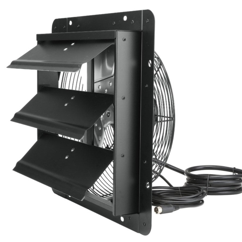 VEVOR Shutter Exhaust Fan, 356 mm / 14inch with Temperature Humidity Controller, EC-motor, 1024 CFM, V952-BYCSPQSDJEC14Y5NAV3