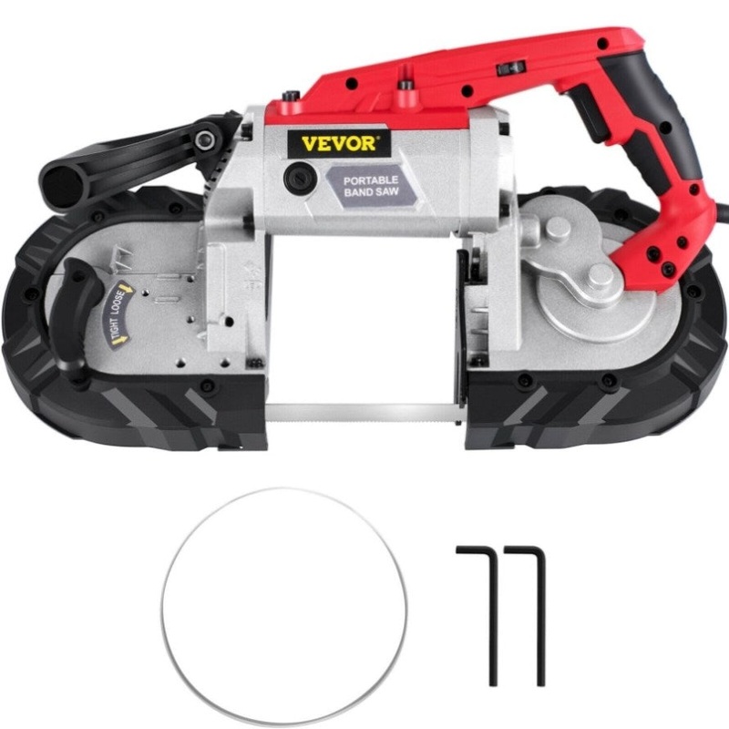 VEVOR Variable-Speed 127mm Deep Cut Portable Band Saw 220V 10Amp Motor Handheld V952-BXSD5INCH220VTF46V3