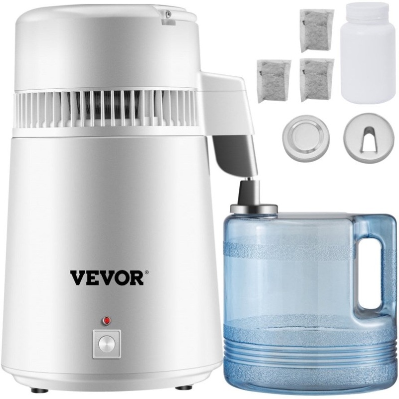 VEVOR Water Distiller Purifier Pure Water Distiller Filters Water Distillation 4L Internal Stainless V952-HR-1ZLSJ000000001V3