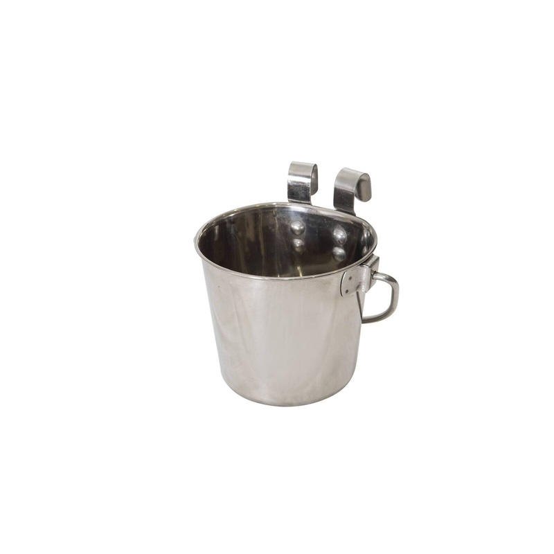 YES4PETS 2 x 2.8L Stainless Steel Pet Parrot Feeder Bowl Water Bowls Flat Sided Bucket with Riveted V278-2-X-2L8-PBSUP2713RC