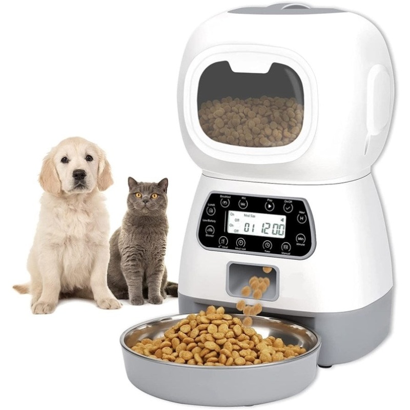 YES4PETS 3.5L Visible Automatic Digital Pet Dog Cat Feeder Food Bowl Dispenser V278-PF-125-FEEDER-6009-0573