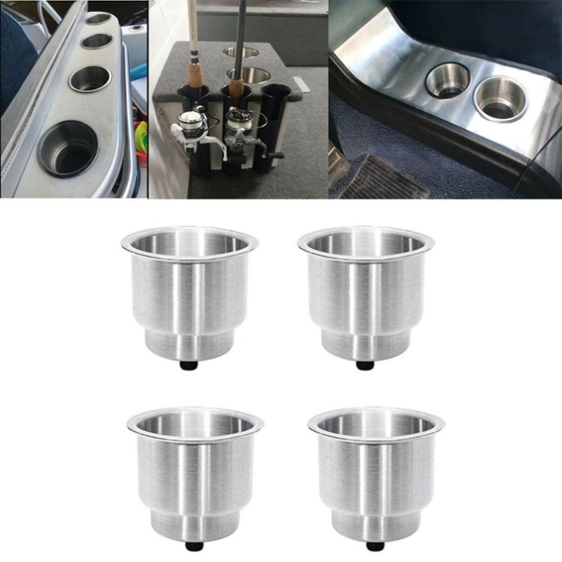 4PCS Stainless Drink Cup Holder Insert for Boat/Car/Truck RV/Camper/Yacht/Sofa V201-FCA0452007AU