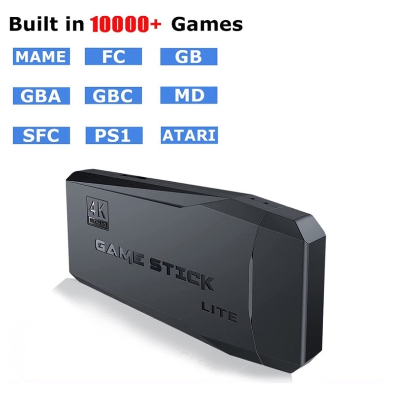 64G 4K 10000+ Retro Games Stick TV Video Game Console HDMI 2 Wireless Controller V201-GAME1064BL8AU