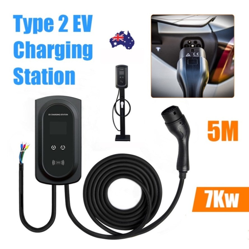 7kW 1 Phases EV Charging Station Touch Wallbox with App Control Vehicle Charger V201-EVC0002BL8AU