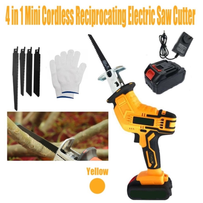 Yellow Cordless Electric Reciprocating Saw Cutter w+ Blades For Makita Battery V201-FDZ0030YL8AU