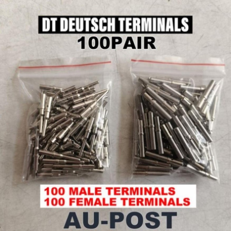 100 Pairs Deutsch Solid Terminal No.16 Contact Pins Male Female Connector Plug V201-EDT0100SI8AU