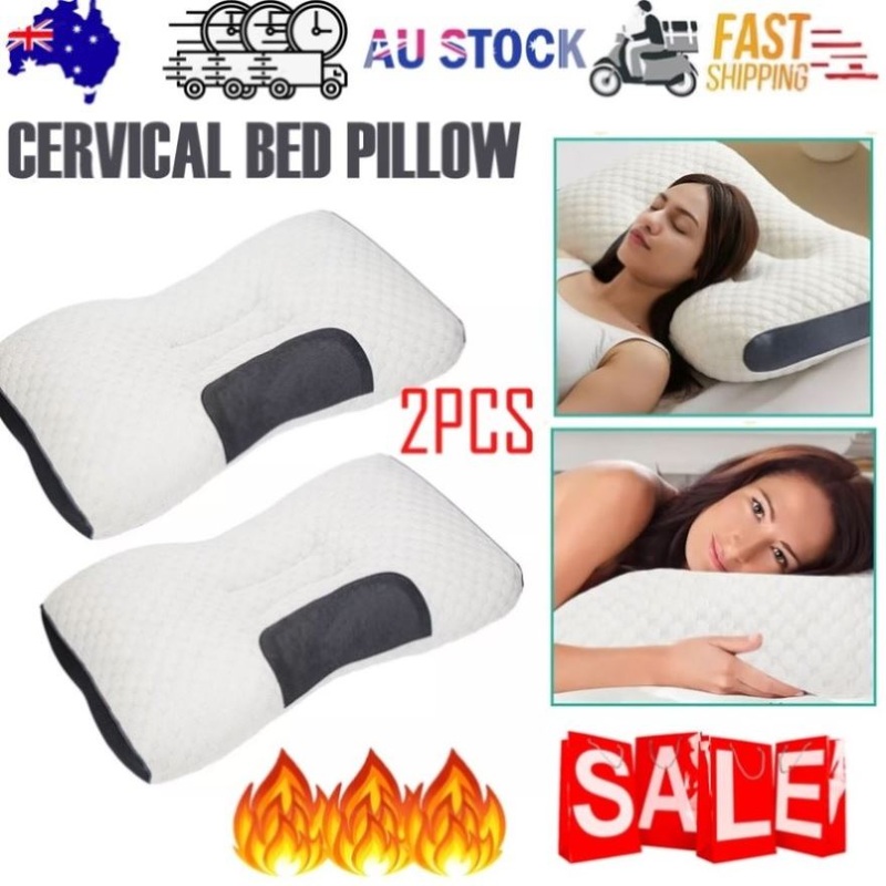 2 pcs Pain Relief Ergonomic Pillow Adjustable Contour Orthopedic Cervical Bed Pillow V201-W13213944